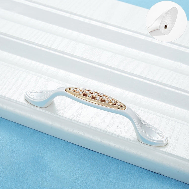 2 PCS 6559_96 Single Hole Silver Crystal Glass Diamond Drawer Cabinet Handle