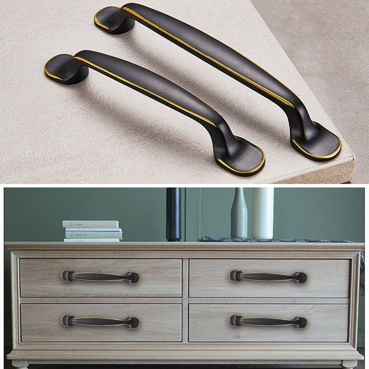 2 PCS 6552_128 American Style Black Brass Drawer Cabinet Handle