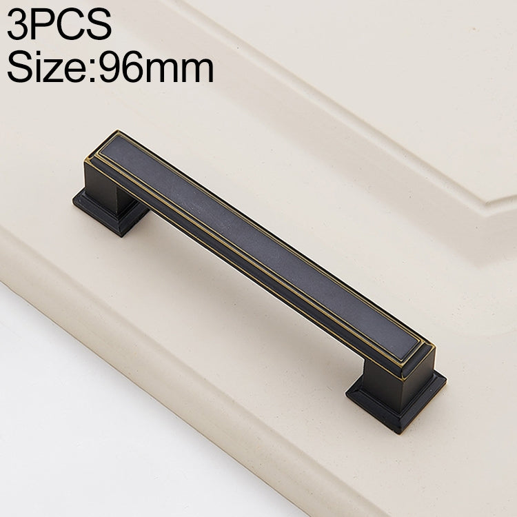 3 PCS 6609_96 American Style Black Brass Drawer Cabinet Handle