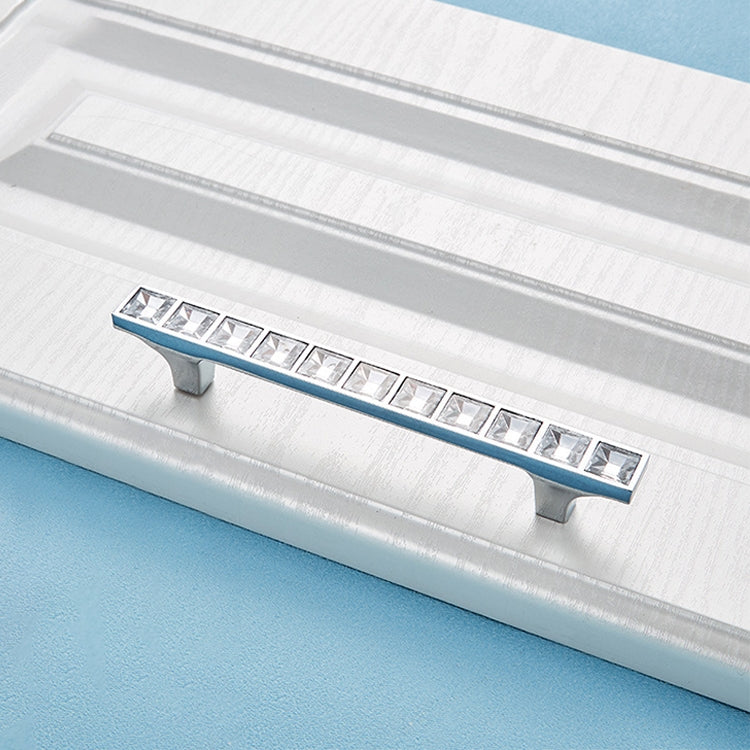 5 PCS 8087_96 Bright Chrome Crystal Glass Diamond Closet Cabinet Handle