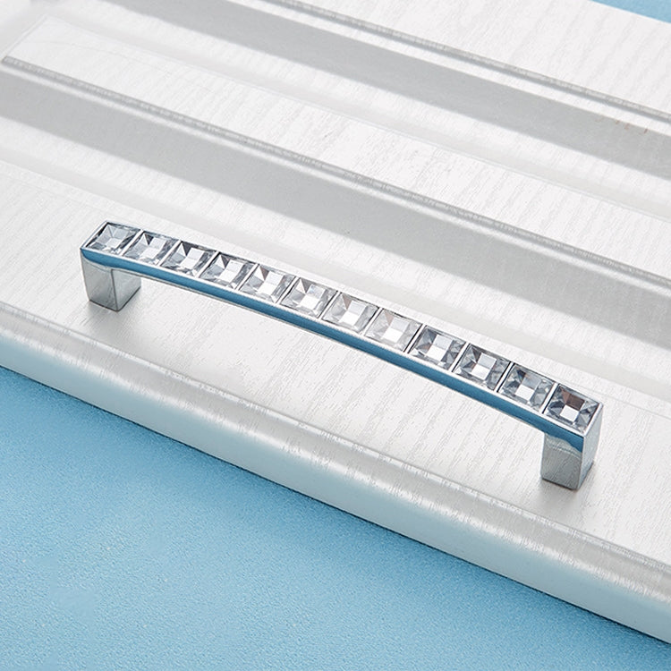 3 PCS 8088_128 Bright Chrome Crystal Glass Diamond Closet Cabinet Handle