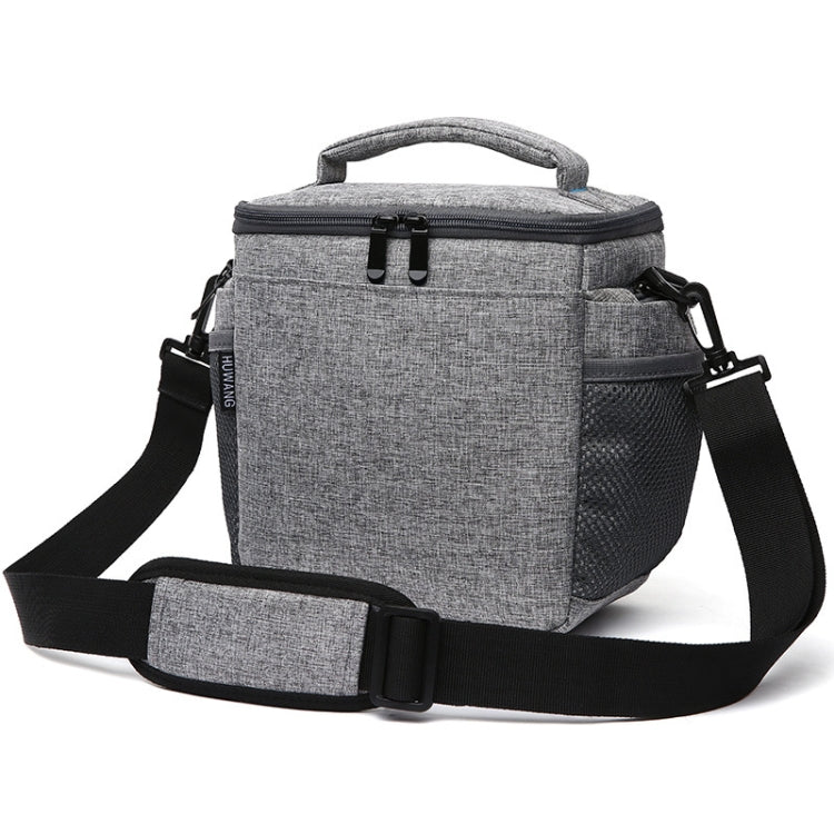 HUWANG Portable Waterproof Nylon Surface Material Outdoor Sports Sling Shoulder Bag for DSLR Cameras, Size: 23cm x 11cm x 23cm(Grey)