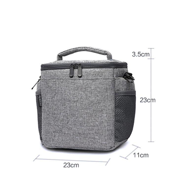 HUWANG Portable Waterproof Nylon Surface Material Outdoor Sports Sling Shoulder Bag for DSLR Cameras, Size: 23cm x 11cm x 23cm(Grey)