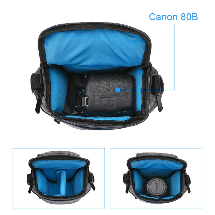 HUWANG Portable Waterproof Nylon Surface Material Outdoor Sports Sling Shoulder Bag for DSLR Cameras, Size: 20cm x 17cm x 9cm(Grey)