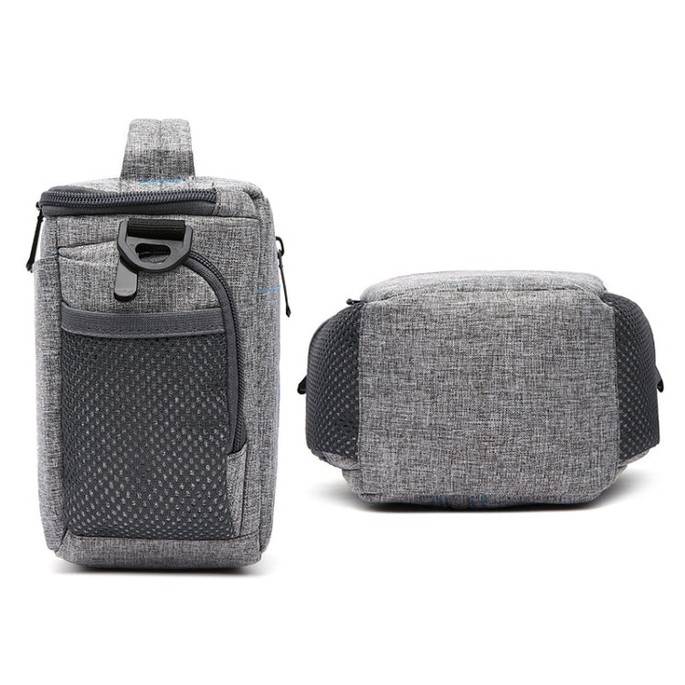 HUWANG Portable Waterproof Nylon Surface Material Outdoor Sports Sling Shoulder Bag for DSLR Cameras, Size: 20cm x 17cm x 9cm(Grey)