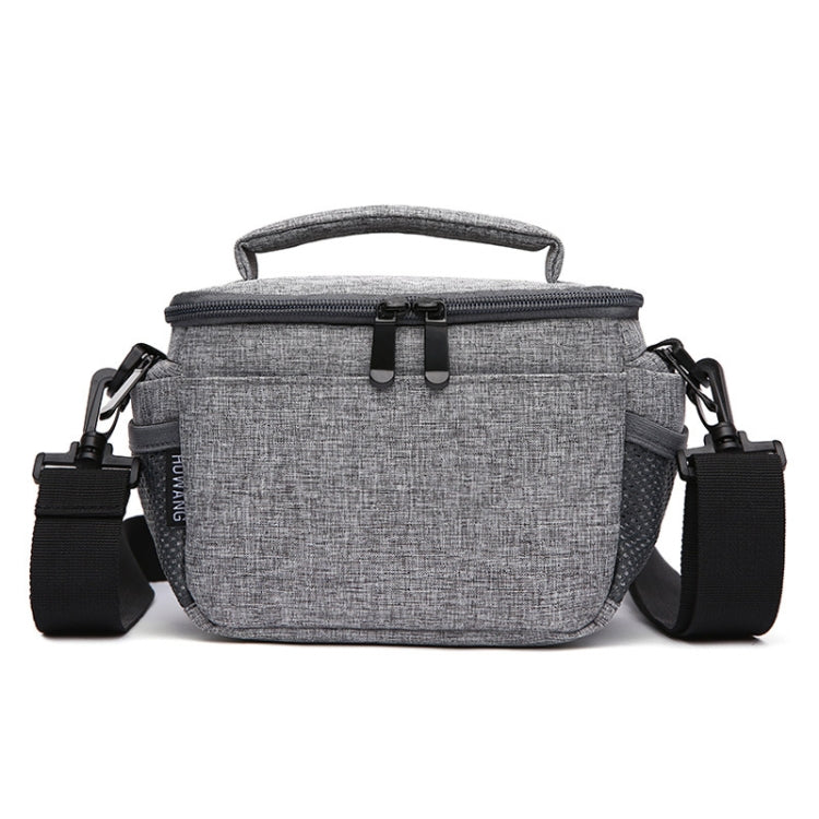 HUWANG Portable Waterproof Nylon Surface Material Outdoor Sports Sling Shoulder Bag for DSLR Cameras, Size: 20cm x 15cm x 12cm(Grey)