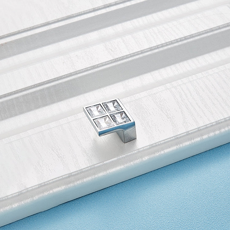 5 PCS 8090_16 Bright Chrome Crystal Glass Diamond Closet Cabinet Handle