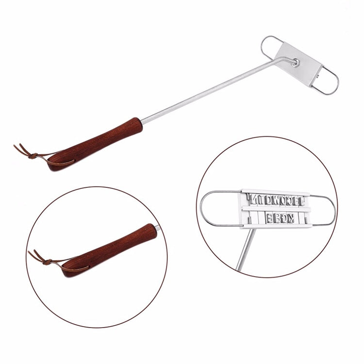 CJ07062 Outdoor Camping BBQ Stainless Steel Barbecue Tools Barbecue Fire Brand Letter ABC Barbecue Seal Stamp Die