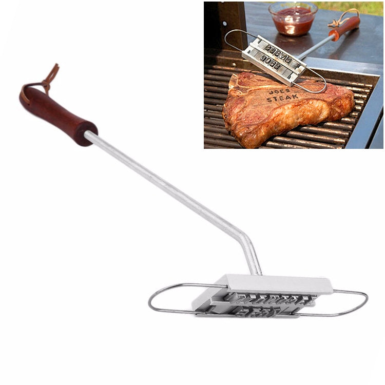 CJ07062 Outdoor Camping BBQ Stainless Steel Barbecue Tools Barbecue Fire Brand Letter ABC Barbecue Seal Stamp Die