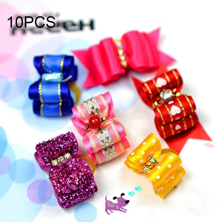 10 PCS Pet Jewelry Modelling Flower Hairpin / Pet Elastic Hairpin for Long Haired Diminutive Pet, Random Color Delivery