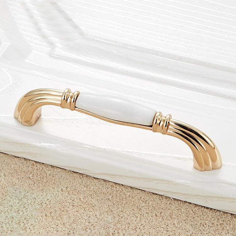 3 PCS 5007-128 Gold Imitated Zinc Alloy Ceramic Handle for Cabinet Wardrobe Drawer Door, Hole Spacing: 128mm