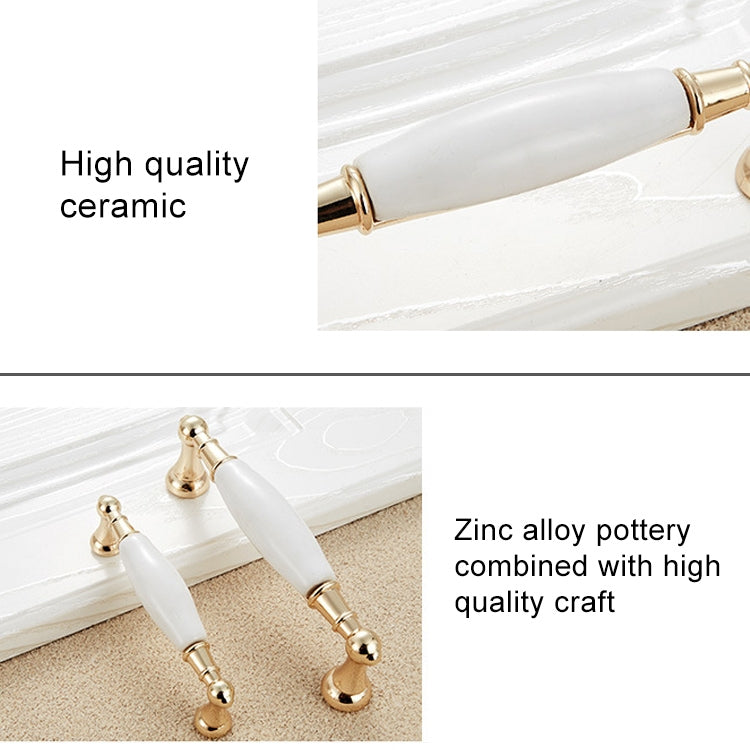 3 PCS 5007-128 Gold Imitated Zinc Alloy Ceramic Handle for Cabinet Wardrobe Drawer Door, Hole Spacing: 128mm