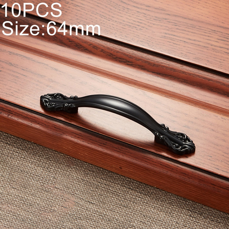 10 PCS 6032A-64 Simple Archaistic Zinc Alloy Handle for Cabinet Wardrobe Drawer Door, Hole Spacing: 64mm