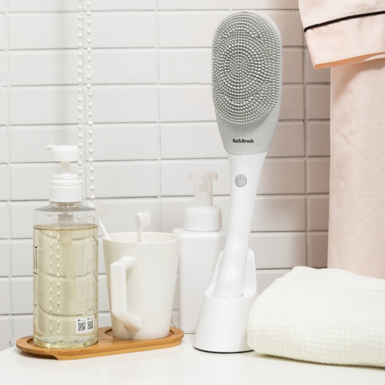 MD-008 Rechargeable Electric Waterproof Long-handled Silicone Bath Cleansing & Massage Brush