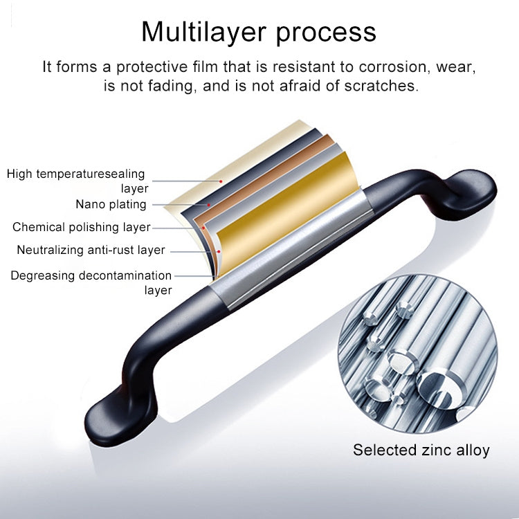 5 PCS 6228-96 Simple Archaistic Zinc Alloy Handle for Cabinet Wardrobe Drawer Door, Hole Spacing: 96mm