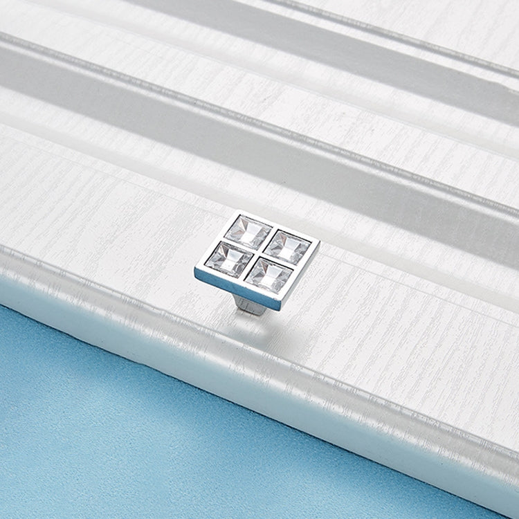 5 PCS 8098 Single Hole Bright Chrome Crystal Glass Diamond Closet Cabinet Handle