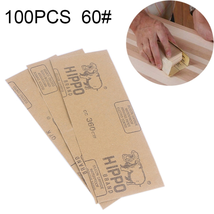 100 PCS Grit 60 Wet And Dry Polishing Grinding Sandpaperï¼ŒSize: 23 x 9cm(Yellow)