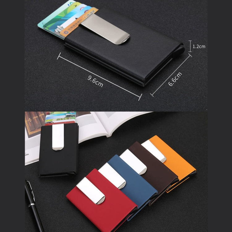 Frosted Antimagnetic Solid Color Credit Card Holder Money Clip Wallet, Size: 10*6.6cm