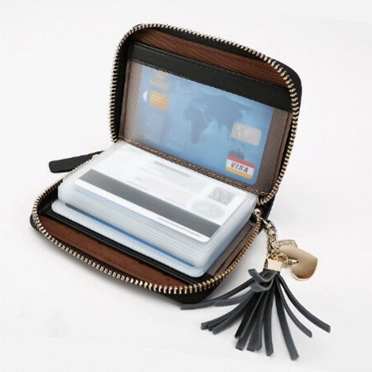 Leather Credit Card Case Coins Purse Zipper Key Wallet