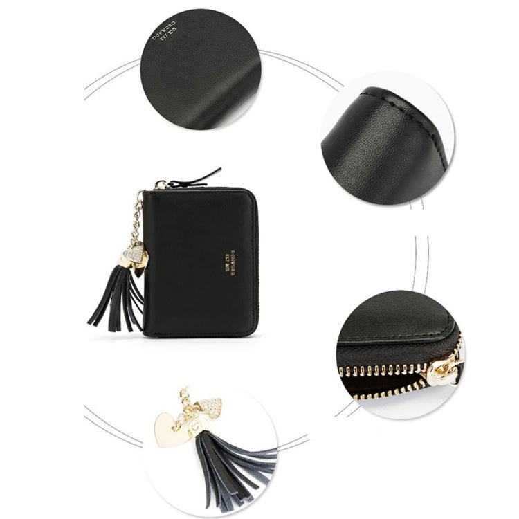 Leather Credit Card Case Coins Purse Zipper Key Wallet