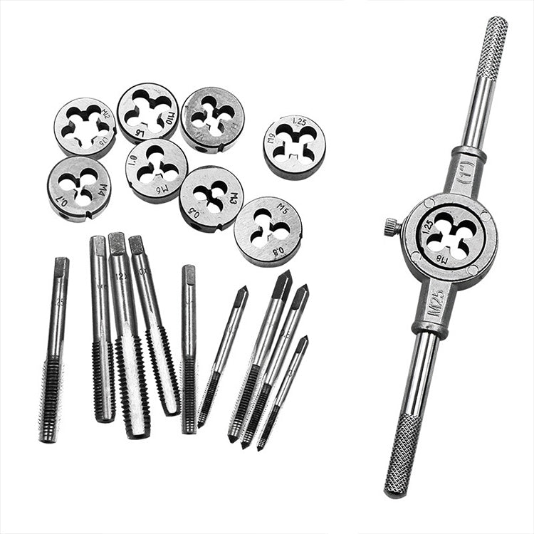 30 PCS Multi-specification Tap and Die Combination Set Hand Metric Wire Tapping Wrench Winch