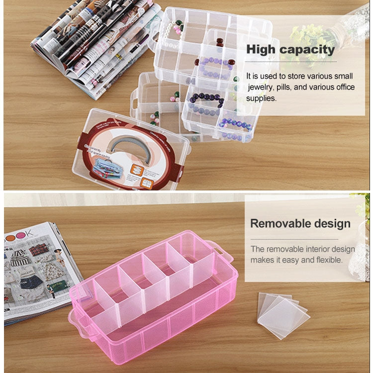 Large Storage Box Three Layer Large 36 Slots Plastic Craft Accessories Beards Jewelry Storage Box Container Home Organizer