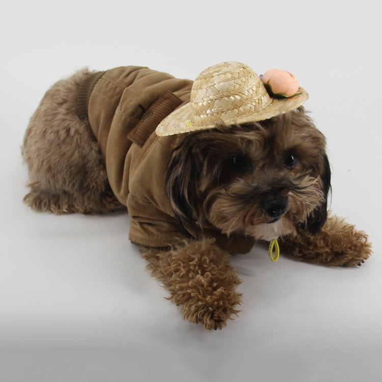 Outdoor Walking Pet Straw Hat, Size: M (Inner Diameter: 7.5cm)