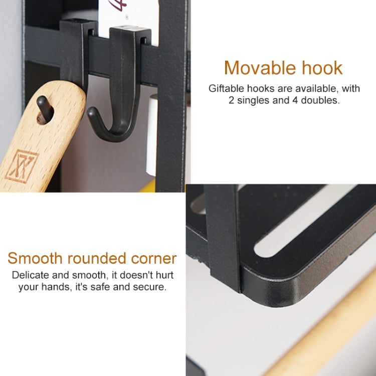 Kitchen Single Layer Magnetic Refrigerator Rack Storage Holder (Black)