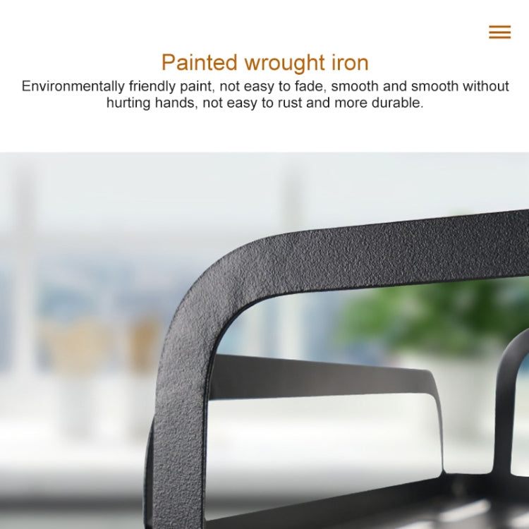 Kitchen Double Layers Magnetic Refrigerator Rack Storage Holder (Black)