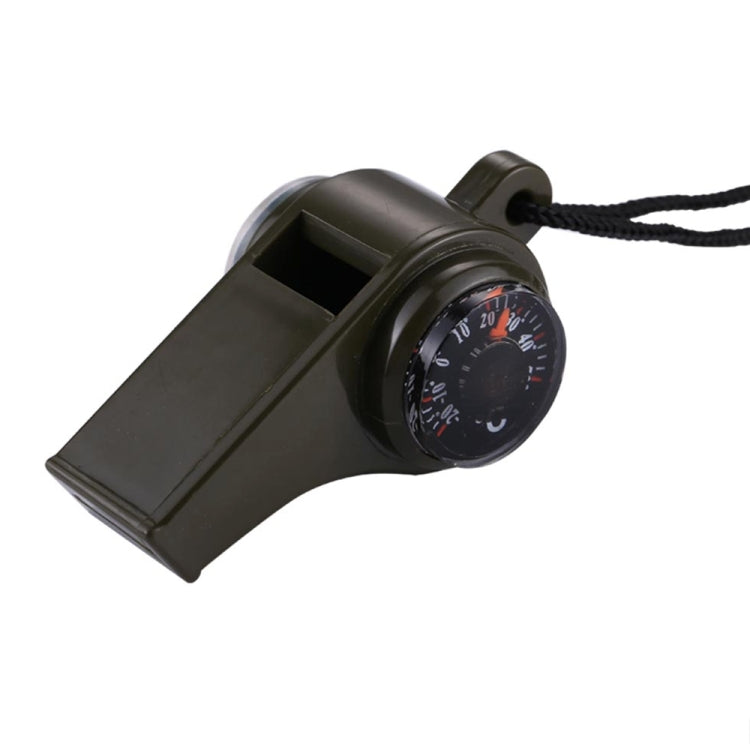 5 PCS 3 in 1 Outdoor Mini Multi-function Portable Handheld Lifesaving Whistle Compass Thermometer