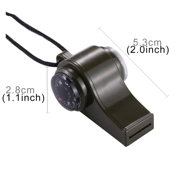 5 PCS 3 in 1 Outdoor Mini Multi-function Portable Handheld Lifesaving Whistle Compass Thermometer
