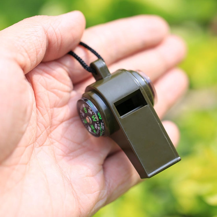 5 PCS 3 in 1 Outdoor Mini Multi-function Portable Handheld Lifesaving Whistle Compass Thermometer