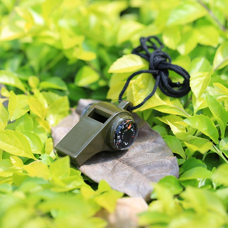 5 PCS 3 in 1 Outdoor Mini Multi-function Portable Handheld Lifesaving Whistle Compass Thermometer