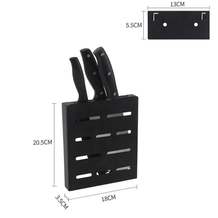 Stainless Steel Wall-mounted Kitchen Rack Hanging Kinfe Holder (Black)
