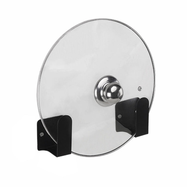 Stainless Steel Wall-mounted Kitchen Rack Hanging Pot Lid Holder (Black)