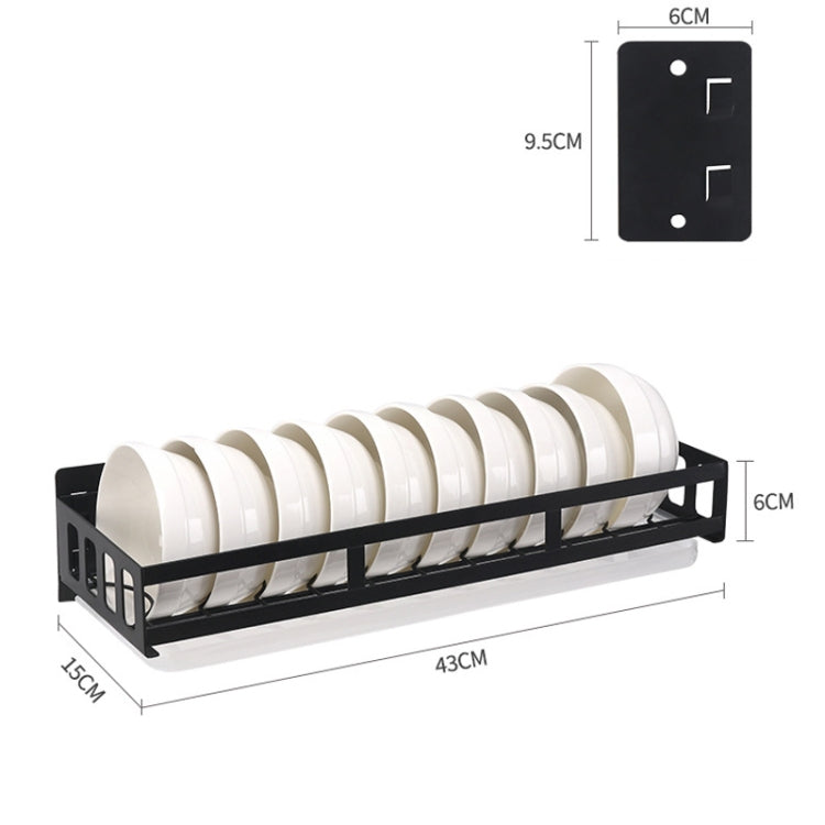 Stainless Steel Wall-mounted Kitchen Rack Hanging Bowl Holder (Black)