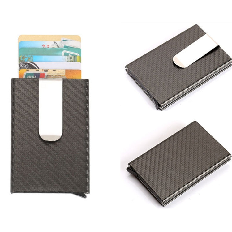 Carbon Fiber Antimagnetic Solid Color Credit Card Holder Money Clip Wallet, Size: 10*6.6cm