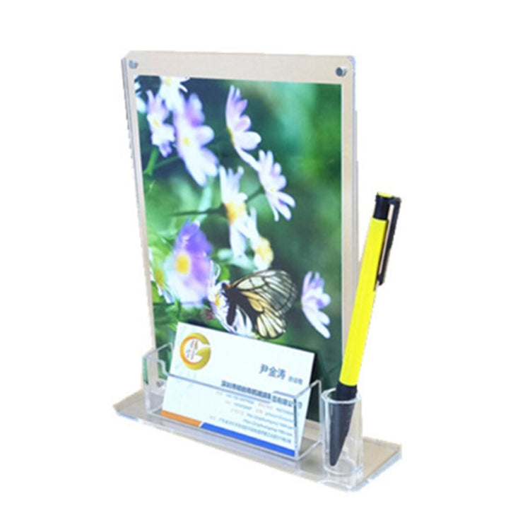 Acrylic Magnetic Photo Frames Bussiness Card and Pen Holder Desktop Organizer