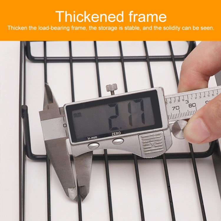 20cm Kitchen Punch-free Wall Mount Seasoning Storage Rack (Black)