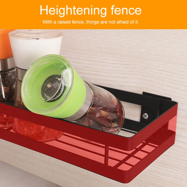 25cm Kitchen Punch-free Wall Mount Seasoning Storage Rack (Black)