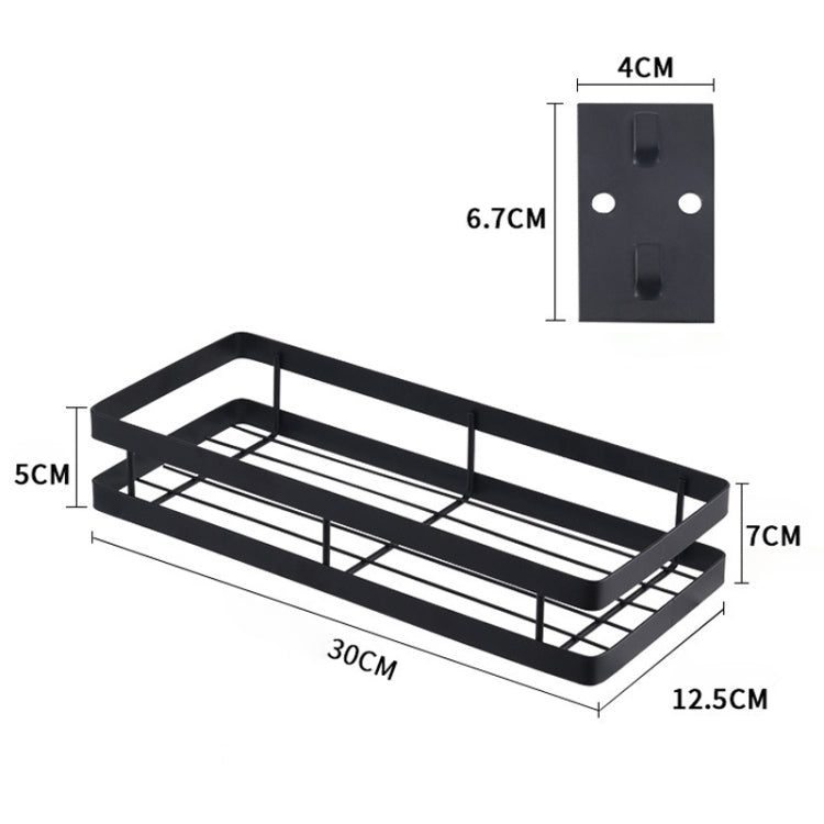 30cm Kitchen Punch-free Wall Mount Seasoning Storage Rack (Black)