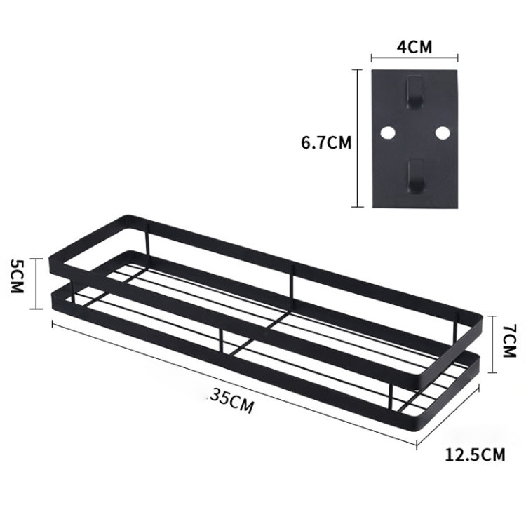 35cm Kitchen Punch-free Wall Mount Seasoning Storage Rack (Black)