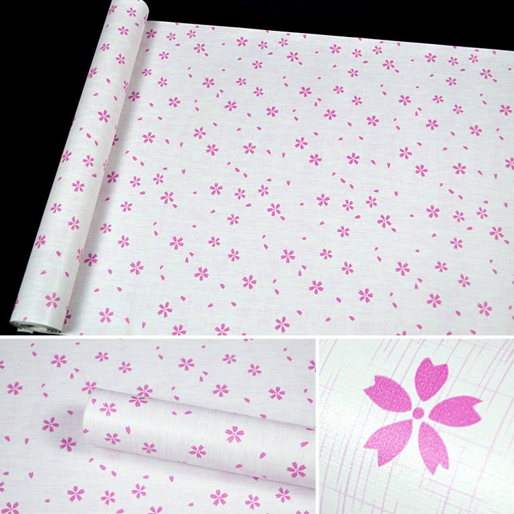 Powder Cherry Blossom Creative 3D Stone Brick Decoration Wallpaper Stickers Bedroom Living Room Wall Waterproof Wallpaper Roll, Size: 45 x 1000cm