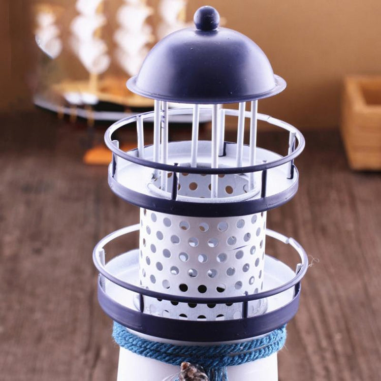 Creative Mediterranean Style Iron Handmade Flash Lighthouse, Random Style Delivery, Size: 28.5*9.5cm