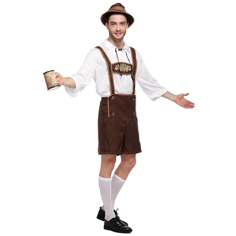 Halloween Costume Men Beer Costume Oktoberfest Suits England Style Stage Performance Cosplay Clothing, Size:XL, Bust: 110cm, Waistline: 103cm, Clothes Length: 71cm, Long Pants: 51cm