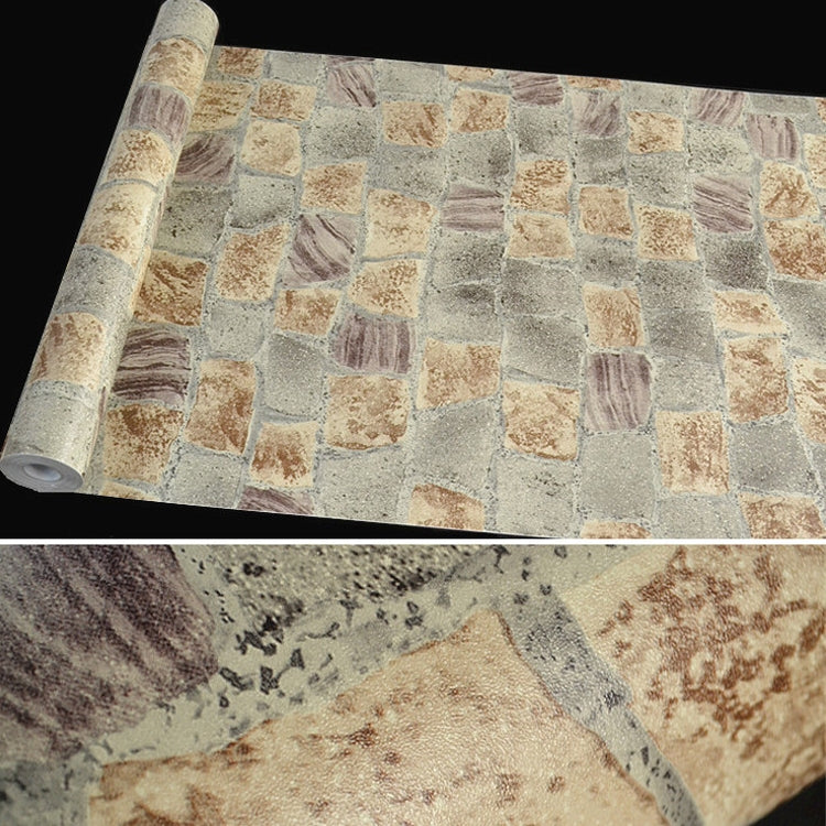 Cyan Stone Creative 3D Stone Brick Decoration Wallpaper Stickers Bedroom Living Room Wall Waterproof Wallpaper Roll, Size: 45 x 1000cm