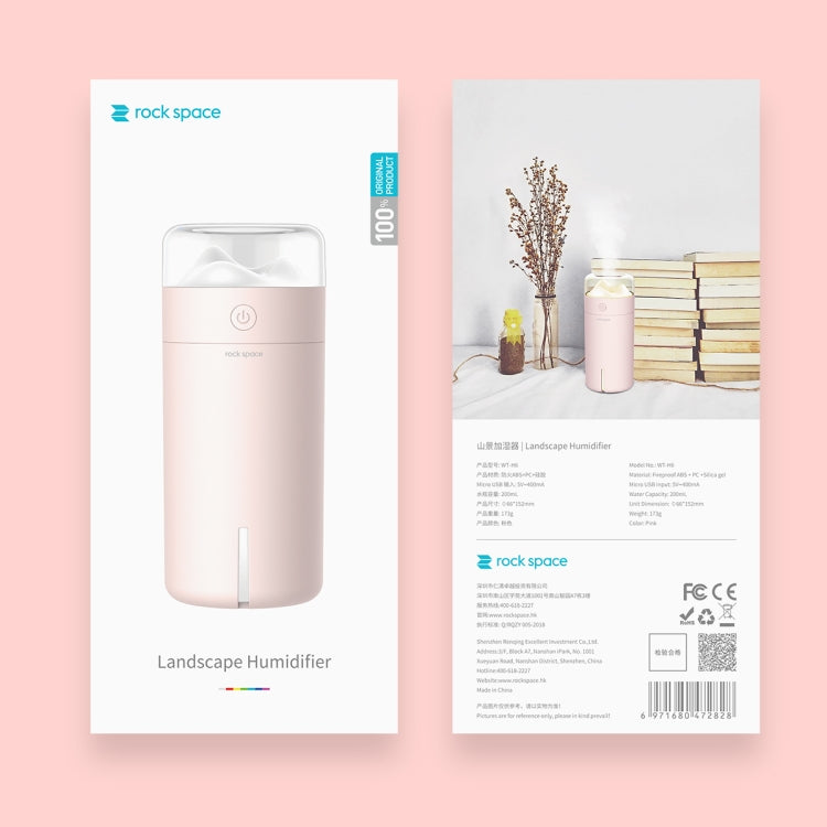 Rock Space WT-H6 Ultra-quiet Air Humidifier with Micro USB Port and Colorful LED Lights,Capacity 200ml