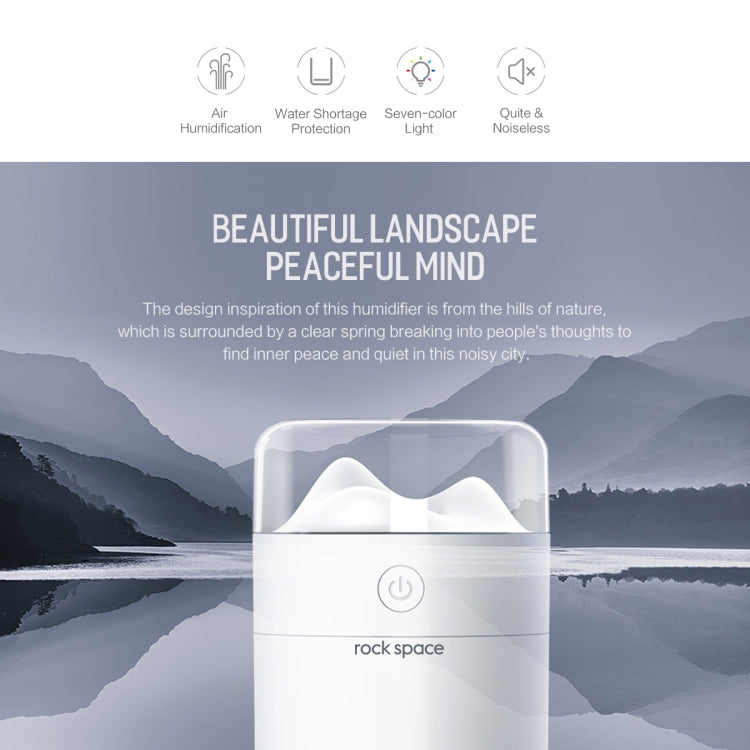 Rock Space WT-H6 Ultra-quiet Air Humidifier with Micro USB Port and Colorful LED Lights,Capacity 200ml
