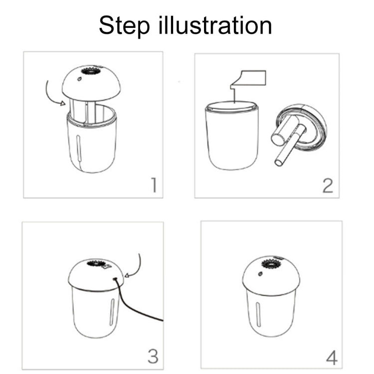 3 in 1 Multi-function USB Direct Charge Mushroom Shape Electric Aroma Essential Ultrasonic Aromatherapy Cool Mist Humidifier with Extended USB Port(Black)