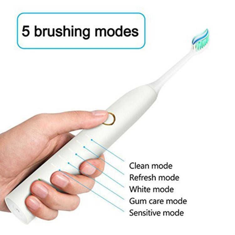 5 Cleaning Modes IPX7 Waterproof USB Charger Ultrasonic Electric Toothbrush